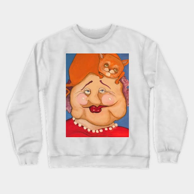 cat lady Crewneck Sweatshirt by momo1
